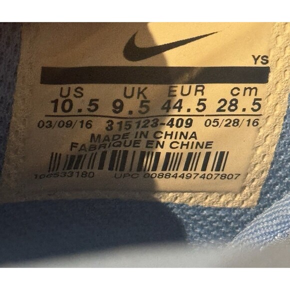 Nike Air Force 1 \'07 University Blue White Suede 315123-409 10.5 Sneakers